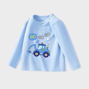 Kids Toddler Boys Girls Casual Cute Cartoon Print Long Sleeve Round Neck T-Shirt