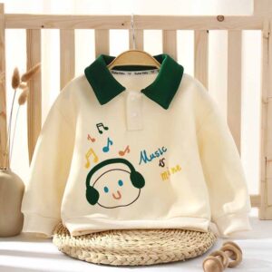 Kids Toddler Boys Girls Spring Autumn Casual Cute Cartoon Print Long Sleeve Lapel Sweatshirts