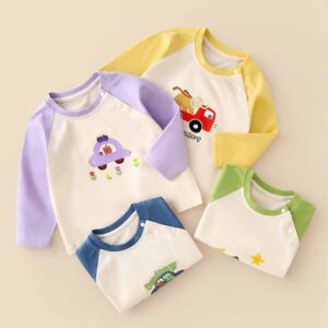 Kids Toddler Boys Girls Spring Autumn Casual Cute Cartoon Print Long Sleeve T-Shirt