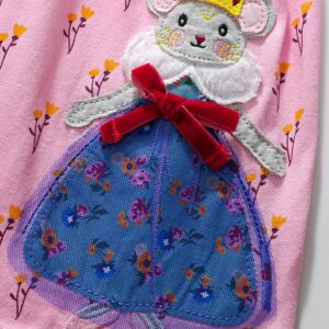 Kids Toddler Girls Casual Cute Cartoon Pattern Tiny Flower Long Sleeve Dress