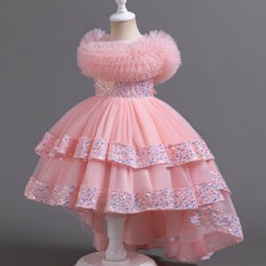Kids Toddler Girls Casual Cute Party Sequins Mesh Sleeveless Tutu Dress