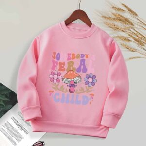 Kids Toddler Boys Girls Winter Casual Cute Cartoon Alphabet Print Fleece Long Sleeve Sweatshirts