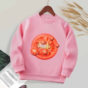 Kids Toddler Boys Girls Winter Casual Cute Tomato Print Fleece Long Sleeve Sweatshirts