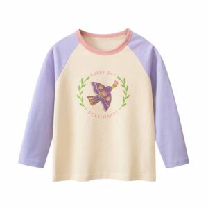 Kids Toddler Girls Casual Cute Cartoon Print Long Sleeve Round Neck T-Shirt