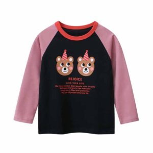 Kids Toddler Boys Girls Casual Cute Cartoon Print Long Sleeve Round Neck T-Shirt