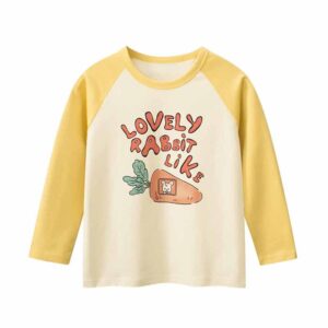 Kids Toddler Boys Girls Casual Cute Alphabet Cartoon Print Long Sleeve Round Neck T-Shirt