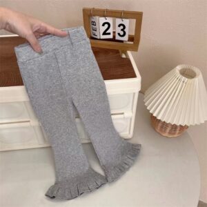 Kids Toddler Girls Spring Casual Cute Solid Color Leggings Flare Trousers