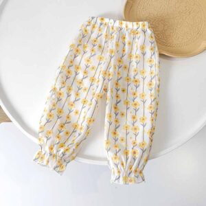 Kids Toddler Girls Summer Casual Cute Tiny Flower Print Trousers