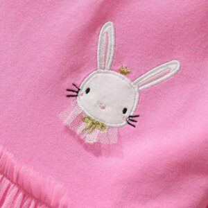 Kids Toddler Girls Casual Cute Cartoon Rabbit Pattern Long Sleeve Mesh Dress