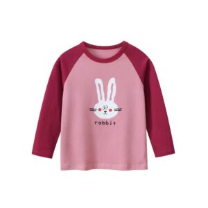 Kids Toddler Big Girls Casual Cute Cartoon Bunny Print Long Sleeve T-Shirt