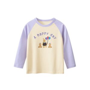 Kids Toddler Big Girls Casual Cute Cartoon Bear Alphabet Print Long Sleeve T-Shirt
