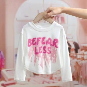 Kids Toddler Big Girls Casual Cute Alphabet Print Long Sleeve T-Shirt