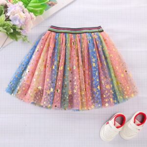 Kids Toddler Girls Casual Cute Star Print Mesh Skirt