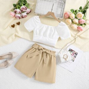 Kids Toddler Girls Casual Cute Solid Color Short Sleeve Boat Neck Top Shorts Set