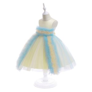 Kids Toddler Big Girls Casual Party Colorblock Mesh Sleeveless Tutu Dress
