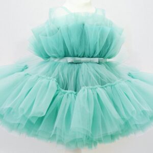 Kids Toddler Girls Fashion Party Cute Sweet Solid Color Bow Pleated Sleeveless Mesh Party Tutu Dress