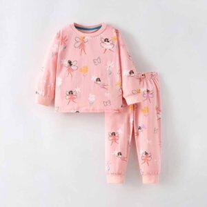 Kids Toddler Big Girls Fashion Casual Cartoon Print Long Sleeve Sweatshirts Trousers Set