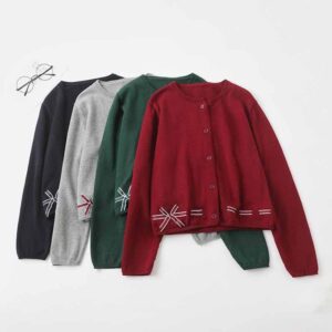 Kids Toddler Big Girls Spring Autumn Fashion Casual British Style Long Sleeve Cardigan Knitted