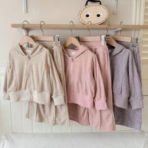Kids Toddler Big Girls Casual Cute Solid Color Long Sleeve Hoodies Trousers Set