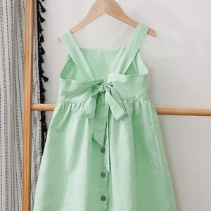 Kids Toddler Girls Casual Cute Solid Color Sleeveless Strap Dress