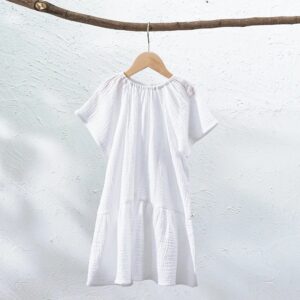 Kids Toddler Girls Casual Cute Solid Color Short Sleeve Dress