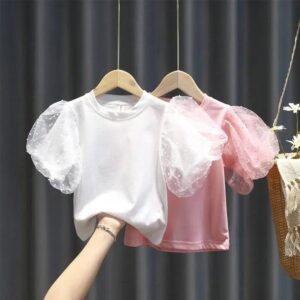 Toddlers Newborn Baby Fashion Girls Casual Basic Solid Color Short Sleeve T-Shirt