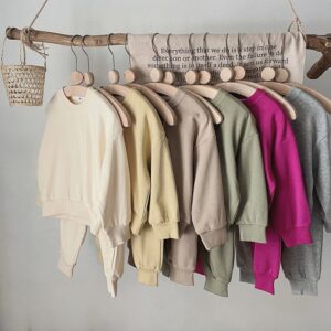 Kids Toddler Boys Girls Fall/Winter Casual Cute Solid Color Long Sleeve Sweatshirts Trousers Set