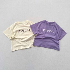 Kids Toddler Boys Girls Casual Cute Letter Print Short Sleeve T-Shirt