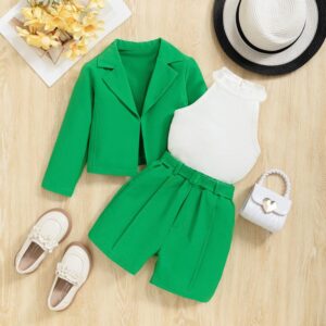 Girls Fashion Solid Color Three-Piece Set