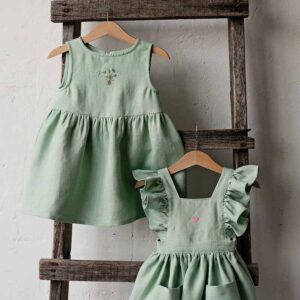 Kids Toddler Girls Casual Cute Embroidery Pattern Sleeveless Dress