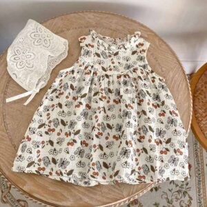 Kids Toddler Girls Summer Casual Cute Tute Flower Print Sleeveless Dress