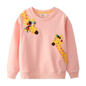 Kids Toddler Girls Spring Casual Cute Cartoon Long Sleeve Round Neck Sweatshirts