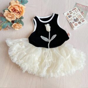 Kids Toddler Girls Casual Cute Flower Tank Top Mesh Skirt Set