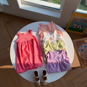 Kids Toddler Girls Casual Cute Fruit Print Sleeveless Dress