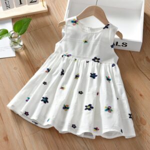 Kids Toddler Girls Casual Cute Tiny Flower Sleeveless Dress