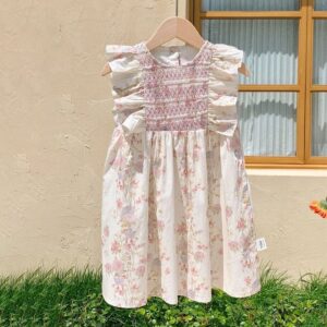 Kids Toddler Girls Casual Cute Tiny Flower Print Sleeveless Dress