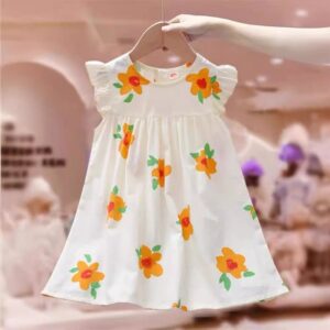 Kids Toddler Girls Casual Cute Flower Print Sleeveless Dress
