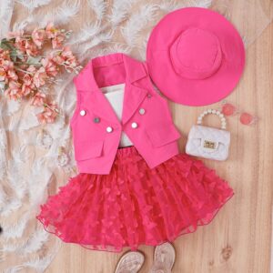 Girls Fashion Sleeveless Jacket And Skirt Set