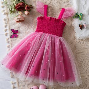 Kids Toddler Girls Casual Cute Sequins Mesh Strap Dress