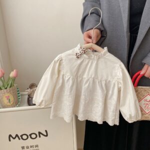 Kids Toddler Girls Casual Cute Solid Color Long Sleeve Blouses