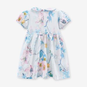 Children Girls Floral Printed Short Sleeve Dress