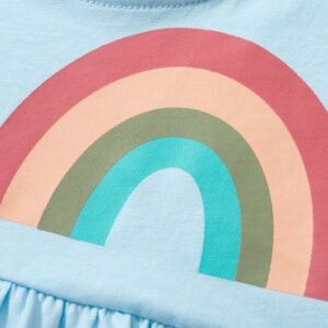 Children Girls Rainbow Printed Short Sleeve Dress