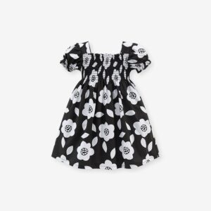 Children Girls Fashion Floral Printed Short Sleeve Dress