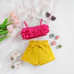 Children Clothing Girls Summer Cute Ruffles Two-Piece Set