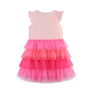 Children Girls Multicolor Short Sleeve Dress