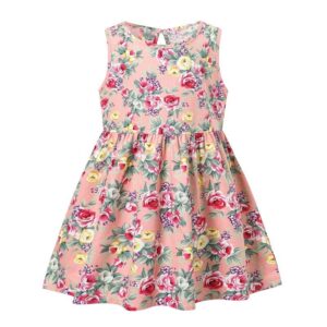 Kids Toddler Girls Casual Cute Flower Print Sleeveless Dress