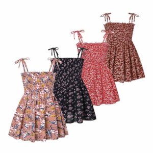 Kids Toddler Girls Casual Cute Tiny Flower Print Strap Dress