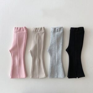 Baby Girls Basic Solid Color Flared Trousers