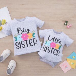 Children Kids Baby Fashion Girls Patchwork Letter Sister T-Shirt