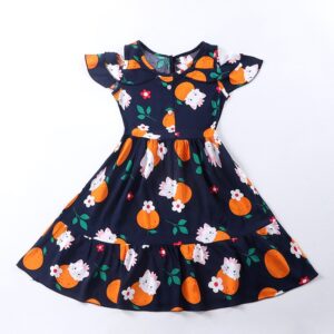 Children Kids Toddlers Fashion Girls Open Shoulder Print Casual Dress